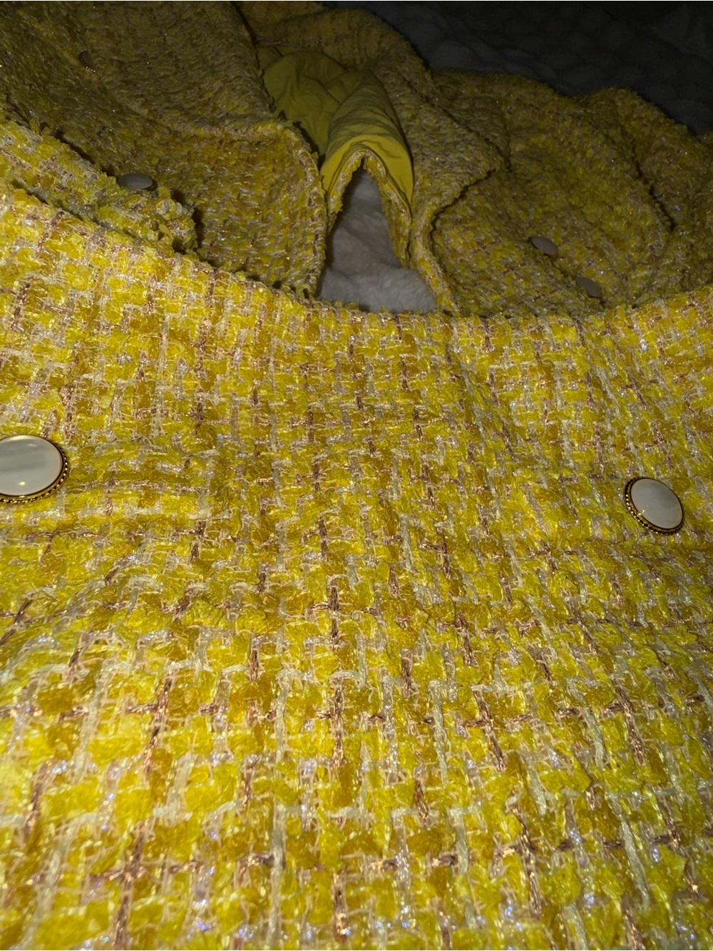 L'ATISTE Yellow Tweed Two-Piece Skirt Set - Picture 4 of 12